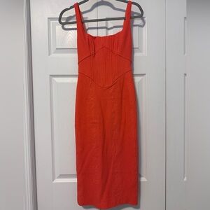 NWT Derma Department Natalia Midi Tank Top Dress. Tangerine, snakeskin, bodice.